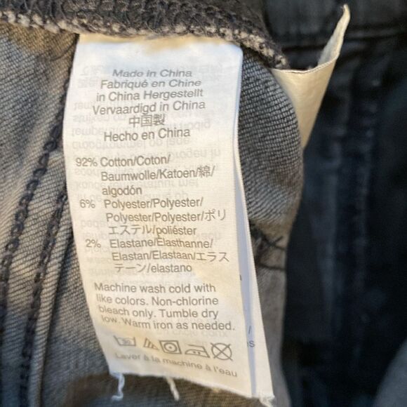 Madewell Black 9” High Rise Skinny Jeans Distressed Destroyed Size 27T - Picture 13 of 14